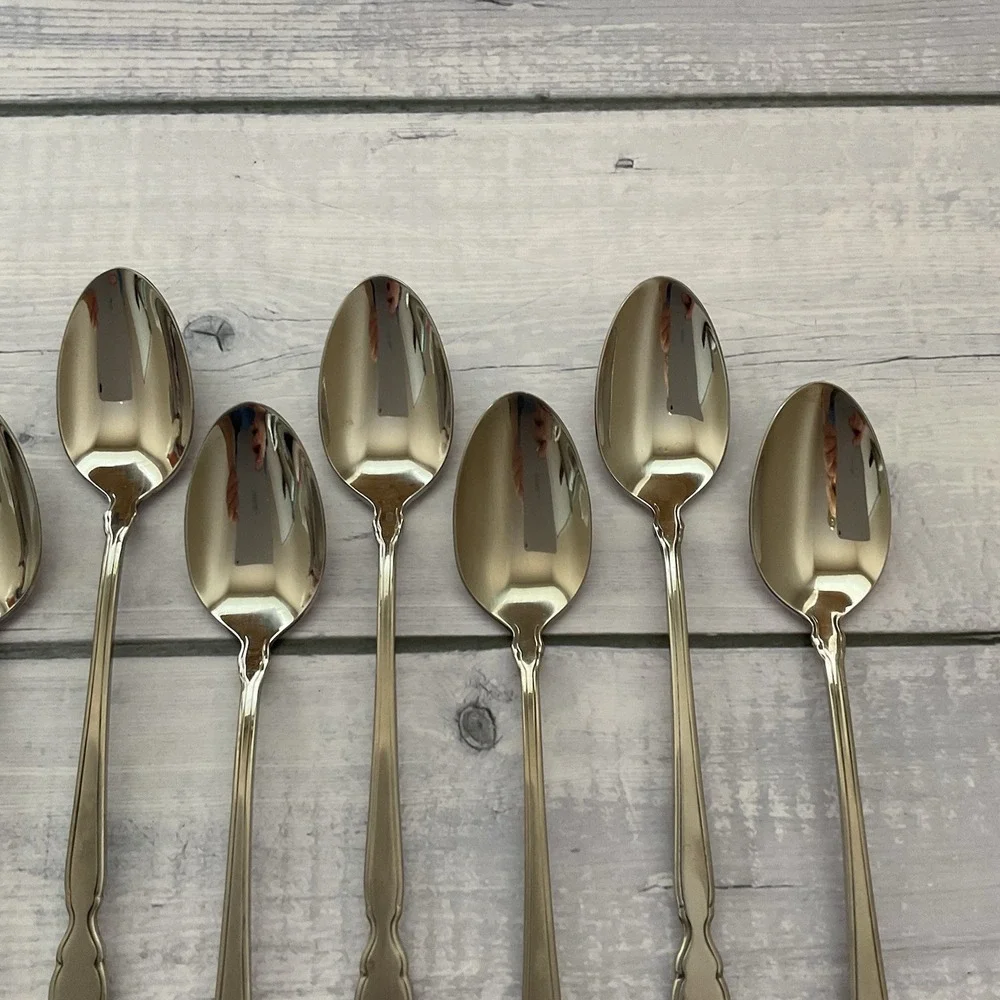 Oneida Distinction Deluxe HH VALERIE Stainless Flatware 10 Iced Tea Spoons